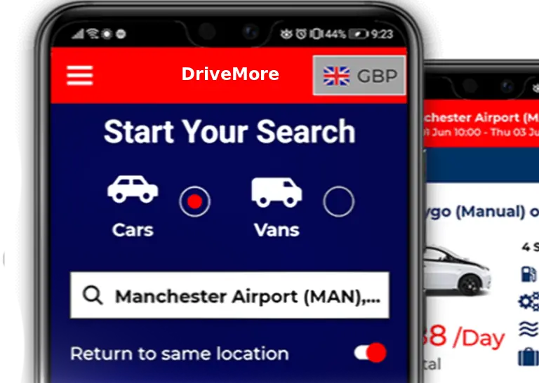 Downlaod the DriveMore car rental App